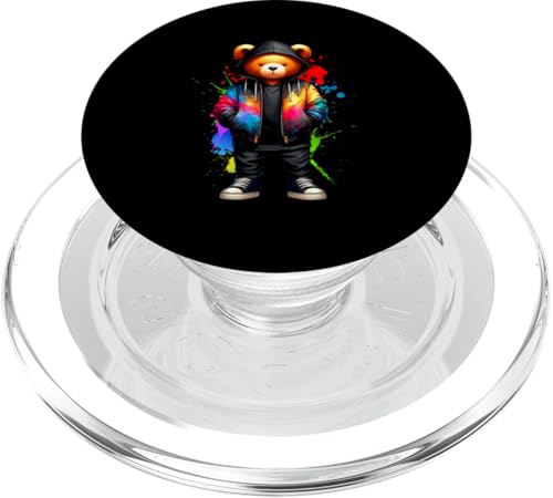 Teddybär, bunt, Hip-Hop-Musikkultur, Rap-Liebhaber PopSockets PopGrip für MagSafe Teddybär, bunt, Hip-Hop-Musikkultur, Rap-Liebhaber PopSockets PopGrip für MagSafe von Break Dance Hip Hop Dancer Hip Hop Music