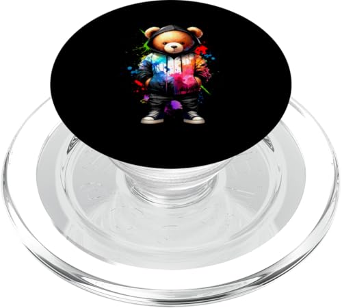 Teddybär, bunt, Hip-Hop-Musikkultur, Rap-Liebhaber PopSockets PopGrip für MagSafe Teddybär, bunt, Hip-Hop-Musikkultur, Rap-Liebhaber PopSockets PopGrip für MagSafe von Break Dance Hip Hop Dancer Hip Hop Music