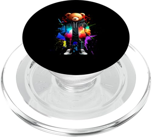 Teddybär, bunt, Hip-Hop-Musikkultur, Rap-Liebhaber PopSockets PopGrip für MagSafe Teddybär, bunt, Hip-Hop-Musikkultur, Rap-Liebhaber PopSockets PopGrip für MagSafe von Break Dance Hip Hop Dancer Hip Hop Music
