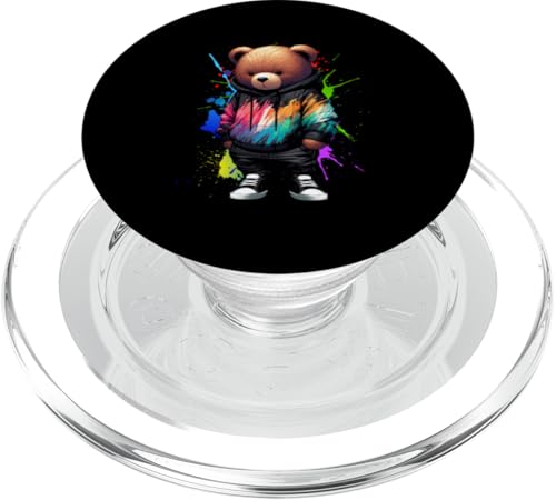 Teddybär, bunt, Hip-Hop-Musikkultur, Rap-Liebhaber PopSockets PopGrip für MagSafe von Break Dance Hip Hop Dancer Hip Hop Music