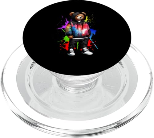 Teddybär, bunt, Hip-Hop-Musikkultur, Rap-Liebhaber PopSockets PopGrip für MagSafe Teddybär, bunt, Hip-Hop-Musikkultur, Rap-Liebhaber PopSockets PopGrip für MagSafe von Break Dance Hip Hop Dancer Hip Hop Music