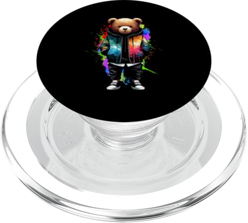 Teddybär, bunt, Hip-Hop-Musikkultur, Rap-Liebhaber PopSockets PopGrip für MagSafe Teddybär, bunt, Hip-Hop-Musikkultur, Rap-Liebhaber PopSockets PopGrip für MagSafe von Break Dance Hip Hop Dancer Hip Hop Music