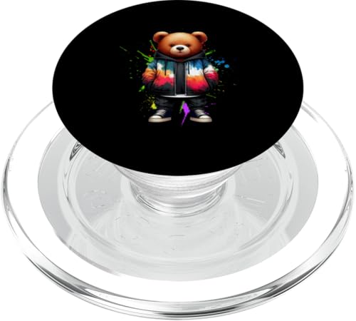 Teddybär, bunt, Hip-Hop-Musikkultur, Rap-Liebhaber PopSockets PopGrip für MagSafe von Break Dance Hip Hop Dancer Hip Hop Music