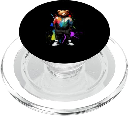 Teddybär, bunt, Hip-Hop-Musikkultur, Rap-Liebhaber PopSockets PopGrip für MagSafe Teddybär, bunt, Hip-Hop-Musikkultur, Rap-Liebhaber PopSockets PopGrip für MagSafe von Break Dance Hip Hop Dancer Hip Hop Music