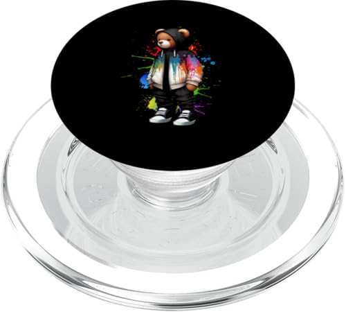 Teddybär, bunt, Hip-Hop-Musikkultur, Rap-Liebhaber PopSockets PopGrip für MagSafe Teddybär, bunt, Hip-Hop-Musikkultur, Rap-Liebhaber PopSockets PopGrip für MagSafe von Break Dance Hip Hop Dancer Hip Hop Music