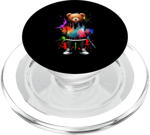 Teddybär, bunt, Hip-Hop-Musikkultur, Rap-Liebhaber PopSockets PopGrip für MagSafe von Break Dance Hip Hop Dancer Hip Hop Music