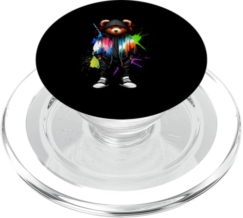 Teddybär, bunt, Hip-Hop-Musikkultur, Rap-Liebhaber PopSockets PopGrip für MagSafe Teddybär, bunt, Hip-Hop-Musikkultur, Rap-Liebhaber PopSockets PopGrip für MagSafe von Break Dance Hip Hop Dancer Hip Hop Music
