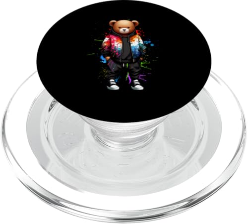 Teddybär, bunt, Hip-Hop-Musikkultur, Rap-Liebhaber PopSockets PopGrip für MagSafe Teddybär, bunt, Hip-Hop-Musikkultur, Rap-Liebhaber PopSockets PopGrip für MagSafe von Break Dance Hip Hop Dancer Hip Hop Music