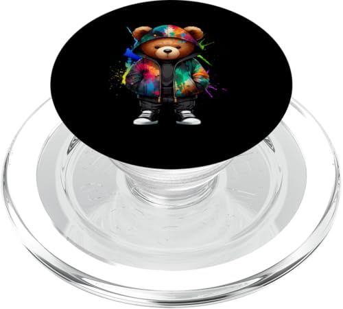 Teddybär, bunt, Hip-Hop-Musikkultur, Rap-Liebhaber PopSockets PopGrip für MagSafe Teddybär, bunt, Hip-Hop-Musikkultur, Rap-Liebhaber PopSockets PopGrip für MagSafe von Break Dance Hip Hop Dancer Hip Hop Music