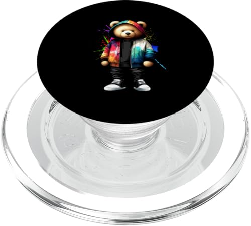 Teddybär, bunt, Hip-Hop-Musikkultur, Rap-Liebhaber PopSockets PopGrip für MagSafe Teddybär, bunt, Hip-Hop-Musikkultur, Rap-Liebhaber PopSockets PopGrip für MagSafe von Break Dance Hip Hop Dancer Hip Hop Music