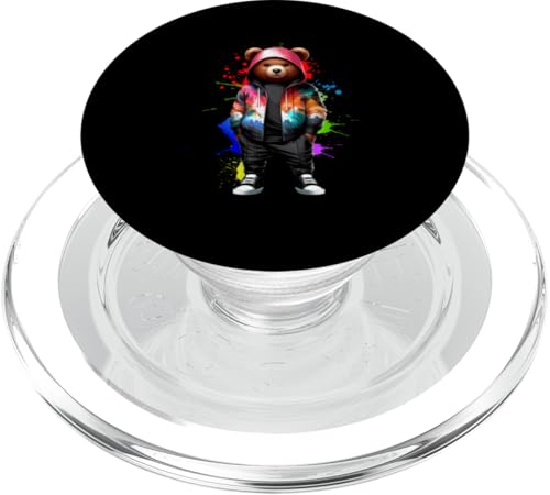Teddybär, bunt, Hip-Hop-Musikkultur, Rap-Liebhaber PopSockets PopGrip für MagSafe Teddybär, bunt, Hip-Hop-Musikkultur, Rap-Liebhaber PopSockets PopGrip für MagSafe von Break Dance Hip Hop Dancer Hip Hop Music