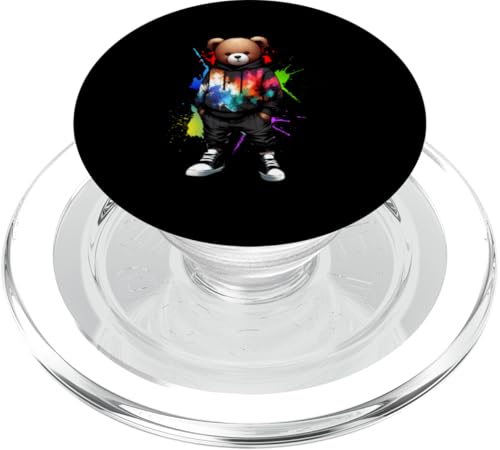 Teddybär, bunt, Hip-Hop-Musikkultur, Rap-Liebhaber PopSockets PopGrip für MagSafe Teddybär, bunt, Hip-Hop-Musikkultur, Rap-Liebhaber PopSockets PopGrip für MagSafe von Break Dance Hip Hop Dancer Hip Hop Music