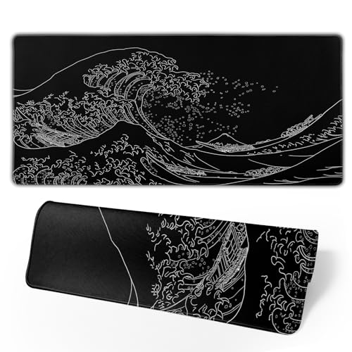 Großes Mauspad mit japanischer Meereswelle, Anime-Gaming, erweiterte Kanagawa-Matte, Schreibtischunterlage, 3 mm dick, lang, rutschfeste Gummiunterseite, 80 x 30 cm Großes Mauspad mit japanischer Meereswelle, Anime-Gaming, erweiterte Kanagawa-Matte, Schreibtischunterlage, 3 mm dick, lang, rutschfeste Gummiunterseite, 80 x 30 cm von Brecoy