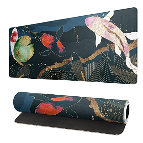 Japanisches Gaming-Mauspad XL – erweitertes großes Mauspad, Schreibtischunterlage, genähte Kanten, Mauspad, 3 mm dick, lang, rutschfest, Gummiunterseite, 80 x 20 cm – Koi Fish Art Japanisches Gaming-Mauspad XL – erweitertes großes Mauspad, Schreibtischunterlage, genähte Kanten, Mauspad, 3 mm dick, lang, rutschfest, Gummiunterseite, 80 x 20 cm – Koi Fish Art von Brecoy