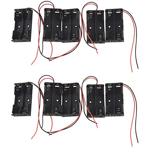 Breeshy 10 Stück 2 x 1,5 V AA Batteriehalterung für Kofferraum, schwarz, Verbindungskabel Breeshy 10 Stück 2 x 1,5 V AA Batteriehalterung für Kofferraum, schwarz, Verbindungskabel von Breeshy