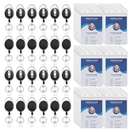 Breeshy Robuster, Einziehbarer Ausweishalter mit Gürtelclip, Schlüsselring und Wasserdichten Vertikalen Ausweishaltern, 30er-Pack Breeshy Robuster, Einziehbarer Ausweishalter mit Gürtelclip, Schlüsselring und Wasserdichten Vertikalen Ausweishaltern, 30er-Pack von Breeshy