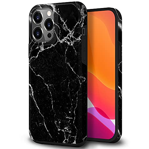 Breeze Bumper Case Kompatibel mit iPhone 13 Pro Hülle Apple iPhone13 Pro Schwarz Marmor Design Anti-Scratch Stoßfest Case Handyhülle 6.1 Zoll von Breeze Korea