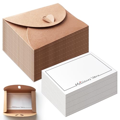 25 Stück Mini-Umschläge aus Kraftpapier mit 25 Blanko-Karten, 10,6 × 7,6 cm, Umschlag mit Papierkarten, für Weihnachten, Erntedankfest, Hochzeitseinladung, Grußkarten, Geburtstagsfeier (Beste Wünsche) 25 Stück Mini-Umschläge aus Kraftpapier mit 25 Blanko-Karten, 10,6 × 7,6 cm, Umschlag mit Papierkarten, für Weihnachten, Erntedankfest, Hochzeitseinladung, Grußkarten, Geburtstagsfeier (Beste Wünsche) von Brelet