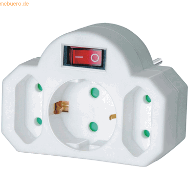 10 x Brennenstuhl Schutzkontakt-Adapterstecker mit Schalter 3-fach wei von Brennenstuhl