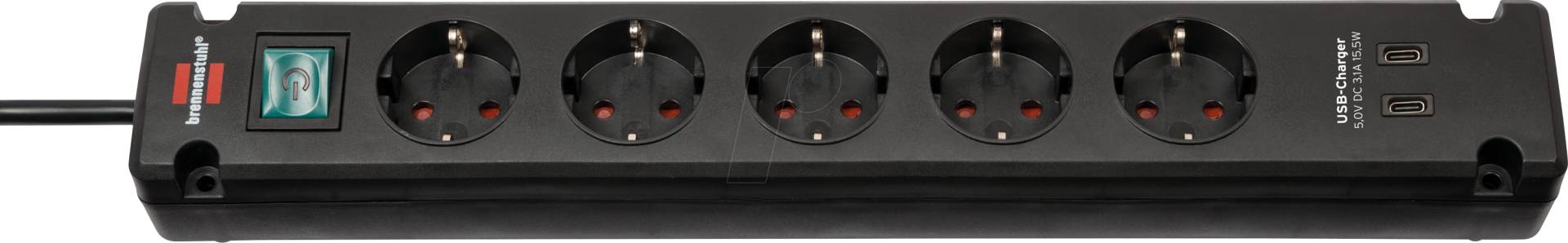 BRE 1150660415 - Steckdosenleiste Bremounta, 5-fach, USB C-Ladefunktion, schwarz BRE 1150660415 - Steckdosenleiste Bremounta, 5-fach, USB C-Ladefunktion, schwarz von Brennenstuhl