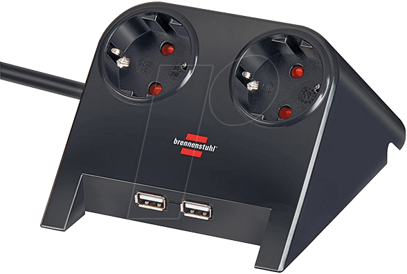 BRE 1153500222 - Desktop-Power, Steckdosenleiste 2-fach + 2-fach USB, schwarz BRE 1153500222 - Desktop-Power, Steckdosenleiste 2-fach + 2-fach USB, schwarz von Brennenstuhl