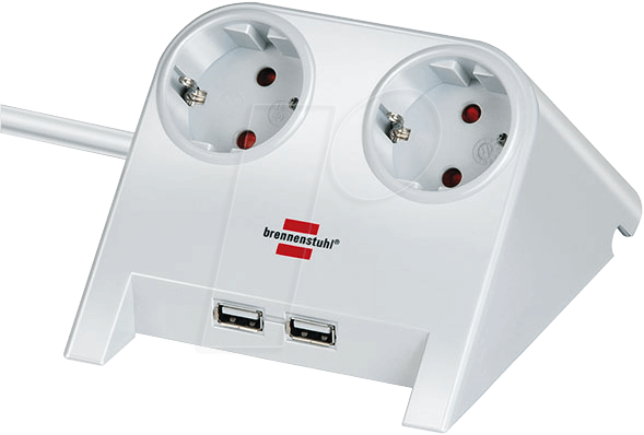 BRE 1153520222 - Desktop-Power, Steckdosenleiste 2-fach + 2-fach USB, weiß BRE 1153520222 - Desktop-Power, Steckdosenleiste 2-fach + 2-fach USB, weiß von Brennenstuhl