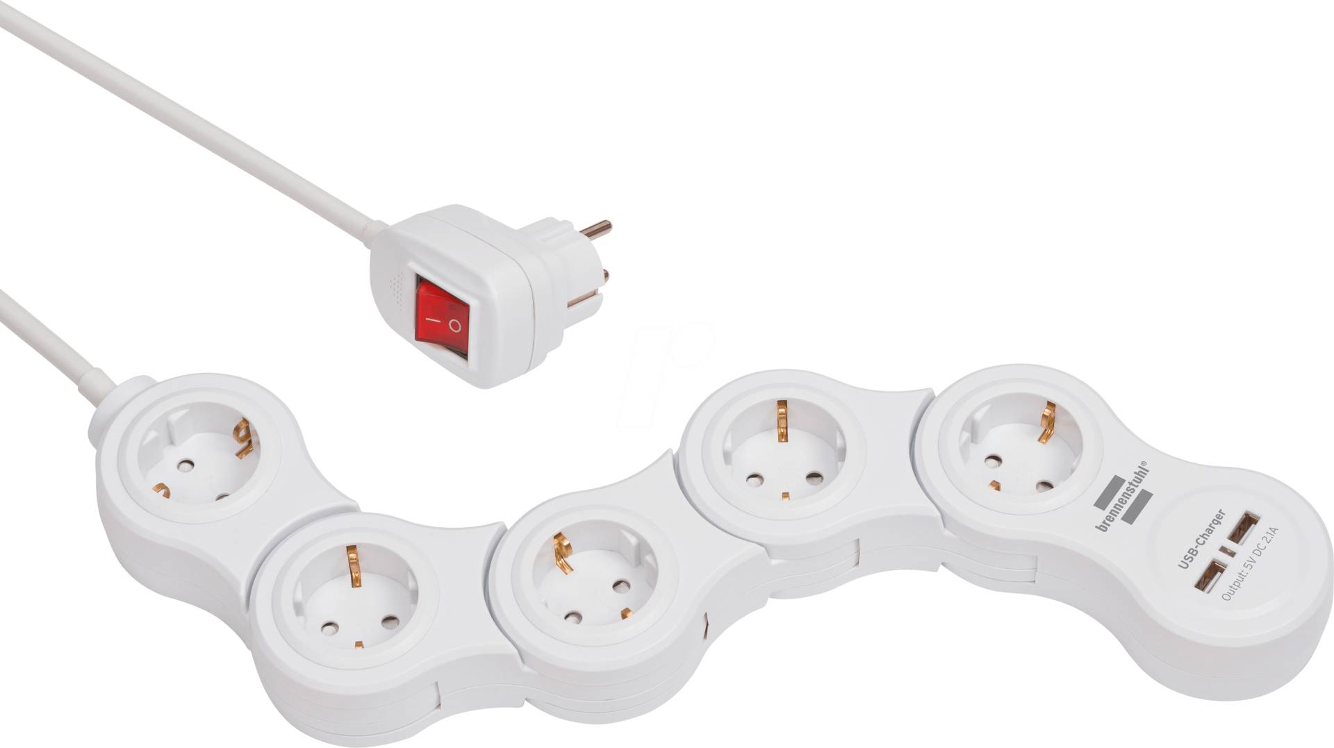 BRE 1155350210 - Steckdosenleiste, 5-fach, Typ F, 2 x USB, 1,4 m, weiß BRE 1155350210 - Steckdosenleiste, 5-fach, Typ F, 2 x USB, 1,4 m, weiß von Brennenstuhl