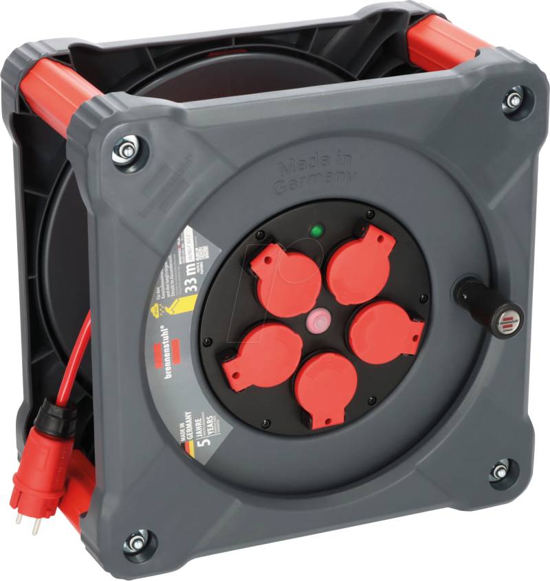 BRE 9201330210 - Kabeltrommel Professional, KA 3110 5, IP44, 33 m Kabel von Brennenstuhl