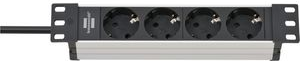 Brennenstuhl 1390007004 Verlängerungskabel 2 m 4 AC-Ausgänge Indoor Schwarz - Silber (1390007004) von Brennenstuhl