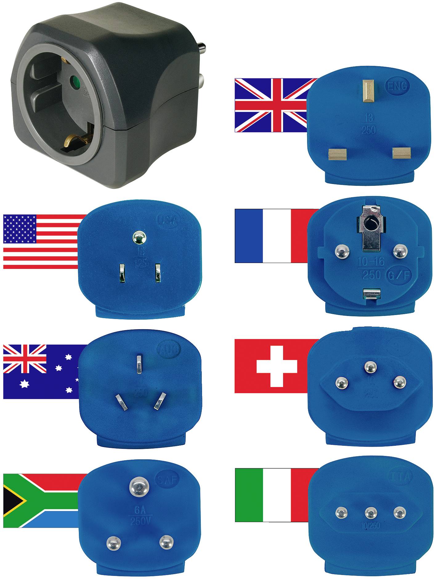 Brennenstuhl Adapter Reise-Set 7 Stecker 10 A Sicherung Brennenstuhl Adapter Reise-Set 7 Stecker 10 A Sicherung von Brennenstuhl