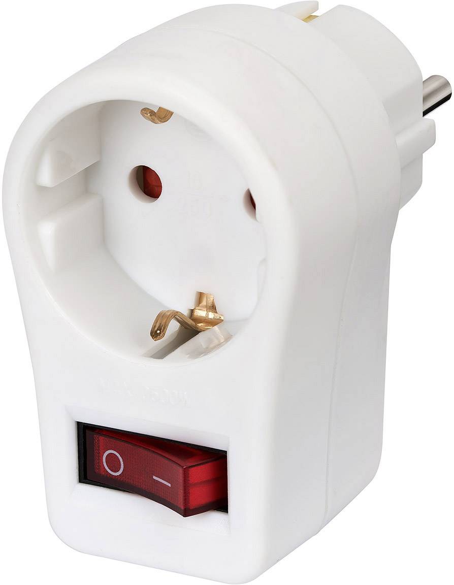 Brennenstuhl Adapterstecker  1 Steckd. + Schalter weiß von Brennenstuhl