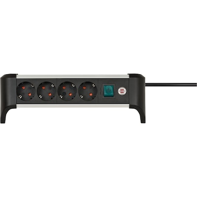 Brennenstuhl Alu-Office-Line Steckdosenleiste 4-fach 1,8m silber/schwarz Brennenstuhl Alu-Office-Line Steckdosenleiste 4-fach 1,8m silber/schwarz von Brennenstuhl