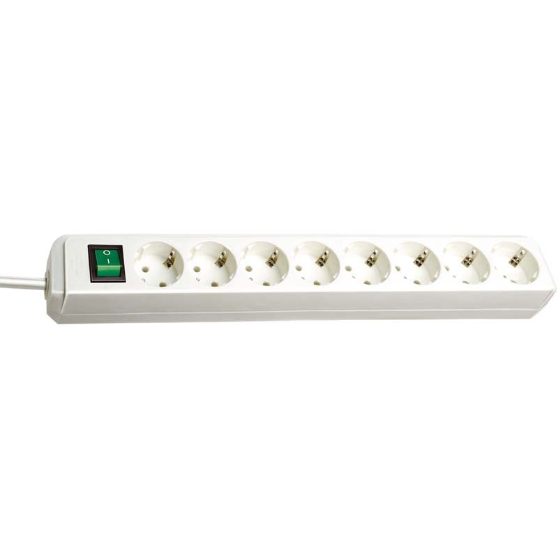Brennenstuhl ECO-Line 1159320018 8-Socket Schuko Power Strip with Safety Switch (White) von Brennenstuhl