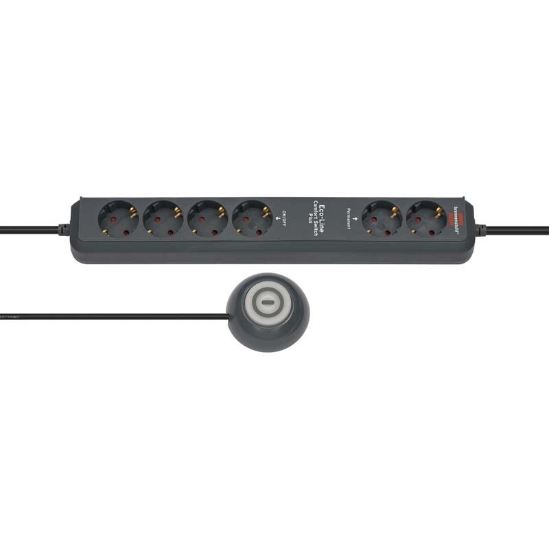 Brennenstuhl ECO-Line 1159560516 6-Socket Schuko Power Strip with Footswitch (Anthracite) von Brennenstuhl