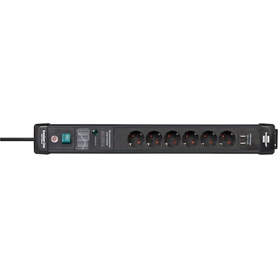 Brennenstuhl Premium-Line Steckdosenleiste 6-fach 3m mit 2 mal USB schwarz Brennenstuhl Premium-Line Steckdosenleiste 6-fach 3m mit 2 mal USB schwarz von Brennenstuhl