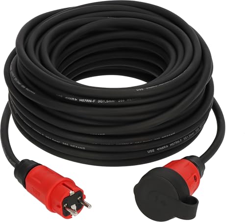 Brennenstuhl Professional Verlängerungskabel VN 2100 (25m Kabel H07RN-F 3G1,5 in schwarz, Baustelleneinsatz und ständiger Einsatz im Freien IP44, Made in Germany) von Brennenstuhl