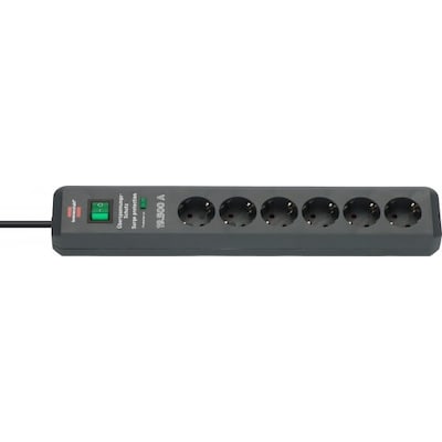 Brennenstuhl Secure-Tec Steckdosenleiste 6-fach mit Überspannungss. 2m schwarz Brennenstuhl Secure-Tec Steckdosenleiste 6-fach mit Überspannungss. 2m schwarz von Brennenstuhl