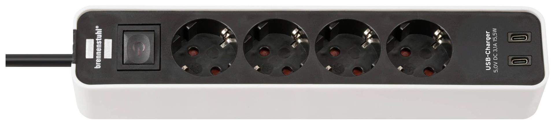 Brennenstuhl Steckdosenleiste Ecolor 4fach USB C 15.5 ws/sw. Brennenstuhl Steckdosenleiste Ecolor 4fach USB C 15.5 ws/sw. von Brennenstuhl