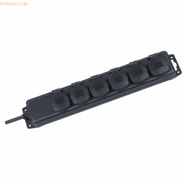 Brennenstuhl Steckdosenverteiler IP44 6-fach H07RN-F 3G1,5 schwarz von Brennenstuhl