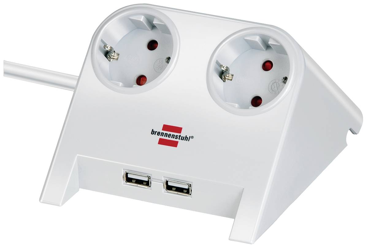 Brennenstuhl Tischsteckdose 2x 2-USB Ports 2100mA weiß Brennenstuhl Tischsteckdose 2x 2-USB Ports 2100mA weiß von Brennenstuhl