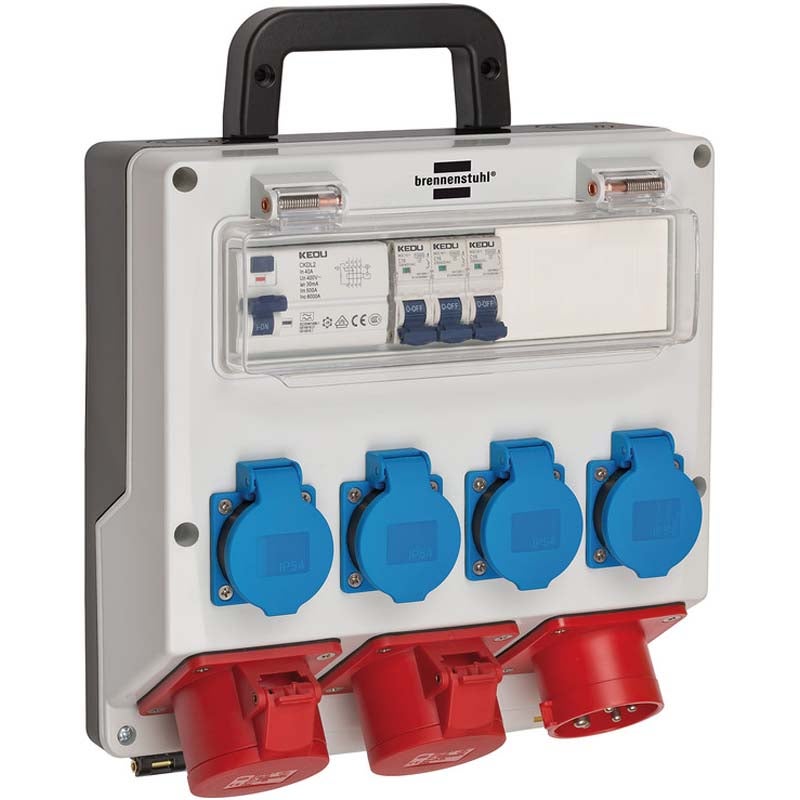 Brennenstuhl Wandverteiler 1154890010 Portable 16A Power Distributor, x4 Schuko and x2 CEE von Brennenstuhl