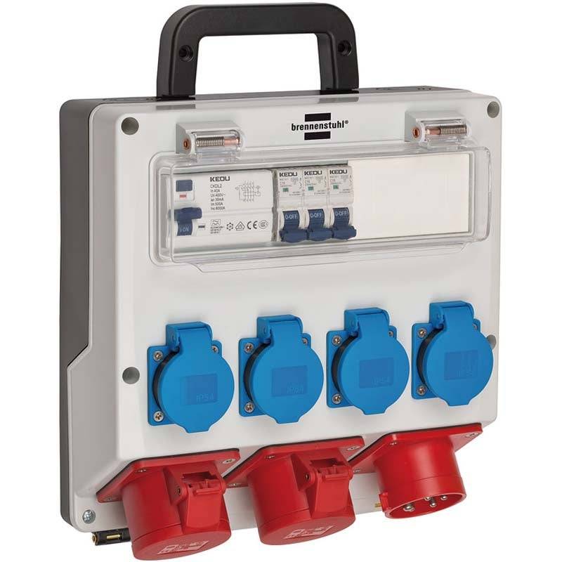 Brennenstuhl Wandverteiler 1154890010 Portable 16A Power Distributor, x4 Schuko and x2 CEE von Brennenstuhl