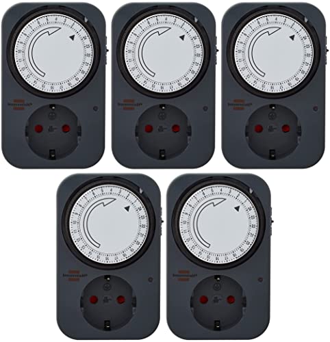 Brennenstuhl Zeitschaltuhr MZ 20, mechanische Timer-Steckdose (Tages-Zeitschaltuhr mit erh?htem Ber?hrungsschutz) grau (5) von Brennenstuhl