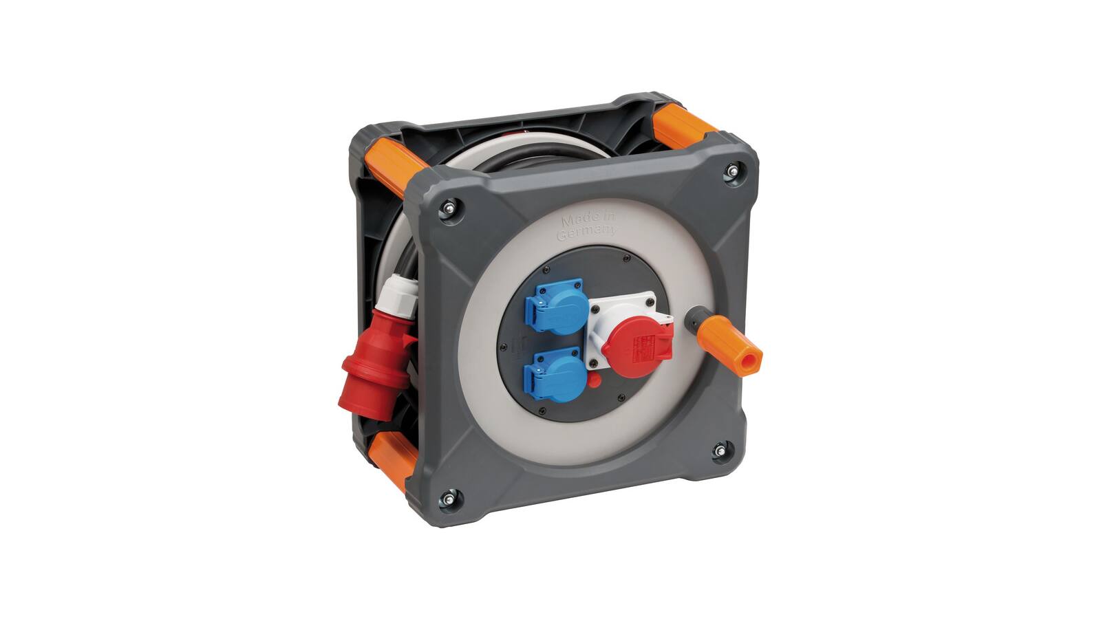 Brennenstuhl professional CEE-Kabeltrommel mit Rundum-Überrollschutz, CEE-Stecker, CEE-Steckdose und 2x Schutzkontakt-Steckdosen - 9222300100 von Brennenstuhl