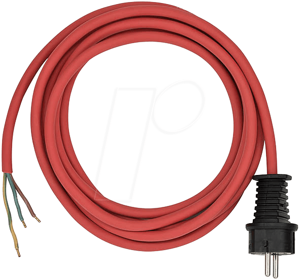 NKBS H05RR-F 3M - Netzkabel, Schutzkontaktstecker, 3 m, rot, offenes Ende NKBS H05RR-F 3M - Netzkabel, Schutzkontaktstecker, 3 m, rot, offenes Ende von Brennenstuhl