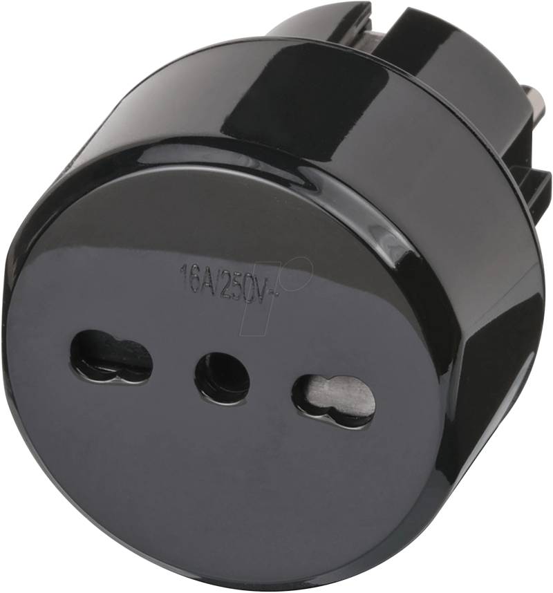 TRA IT SK - Resiseadapter Euro Steckdose und Italien Stecker schwarz von Brennenstuhl