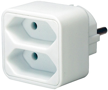 brennenstuhl Adapterstecker, 2x Eurostecker, weiß von Brennenstuhl