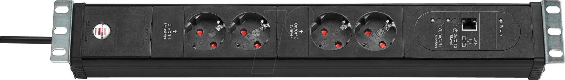brennenstuhl Premium-Web-Line V3 - Steckdosenleiste (Rack - einbaufähig) - Ethernet - Ausgangsanschlüsse: 4 - 48,3 cm (19) - 3,0m Schnur - Schwarz (1156057984) von Brennenstuhl