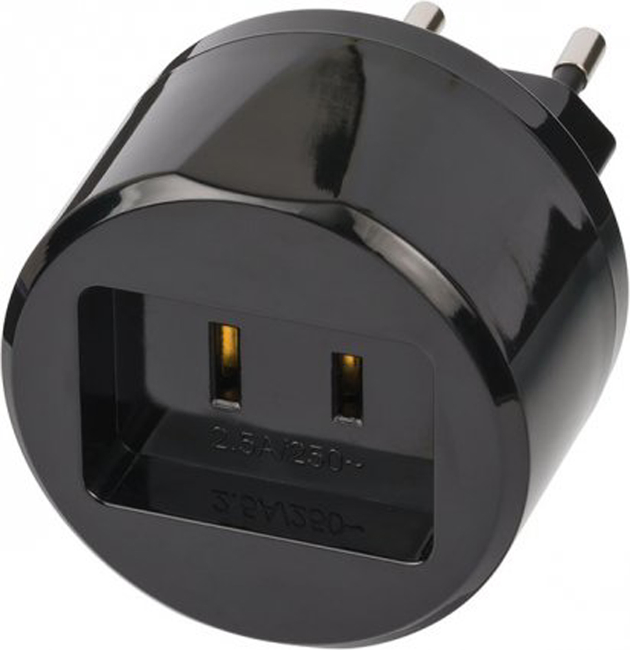 brennenstuhl Reisestecker USA / Eurostecker, schwarz von Brennenstuhl