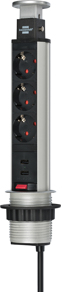 brennenstuhl Steckdoseneinheit , Tower Power, , 3-fach, USB von Brennenstuhl